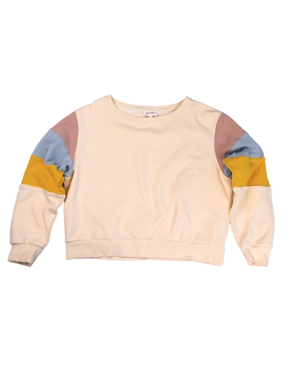 Böhme Cream Pastel Colorblock Sleeve Sweatshirt S